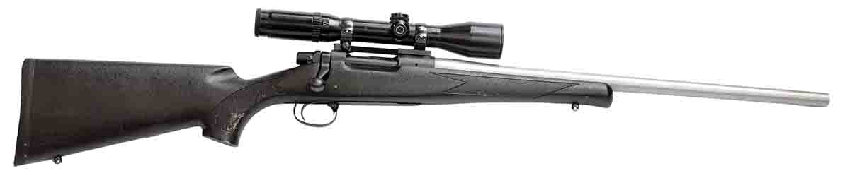 Layne’s switch-barrel Remington Model Seven 6.5x52mm has a McMillan stock and was built by Kenny Jarrett in 1989. Dan Lilja made the barrel. The scope is a Schmidt & Bender.